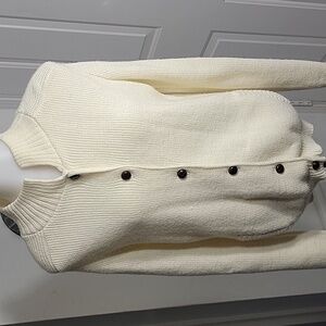 Higbee Cardigan Large Beige Sweater Button Acrylic Knit Wool Hong Kong